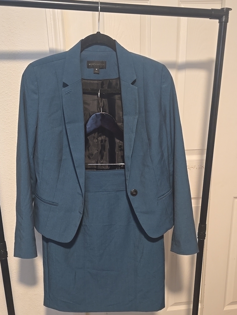 Worthington Teal Women's Two-Piece Skirt Suit - Blazer & Pencil Skirt